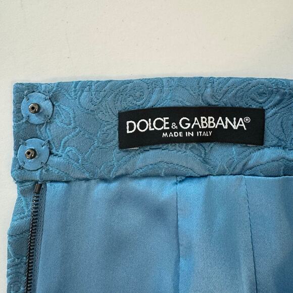 Dolce & Gabbana Jacquard Embellished A-Line Skirt Squirrel Blue 40 US4 NWT - Picture 11 of 15